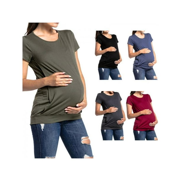Women Maternity Nursing T-Shirt Short Sleeve Patchwouk Breastfeeding Tops Pleated Tunic for Pregnancy Women Maternity Nursing T-Shirt Short Sleeve Patchwouk Breastfeeding Tops Pleated Tunic for Pregnancy